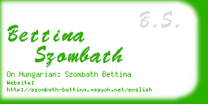 bettina szombath business card